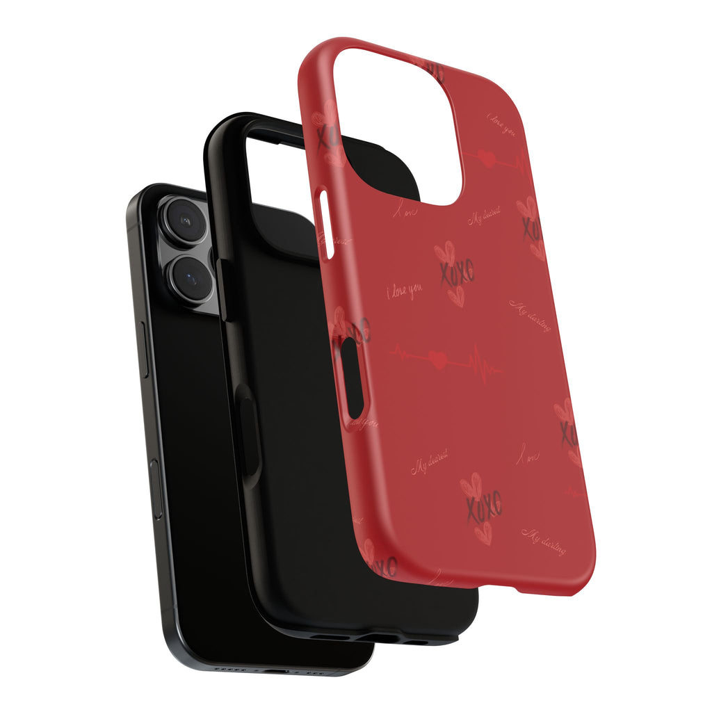 Red Heart Pattern Phone Case