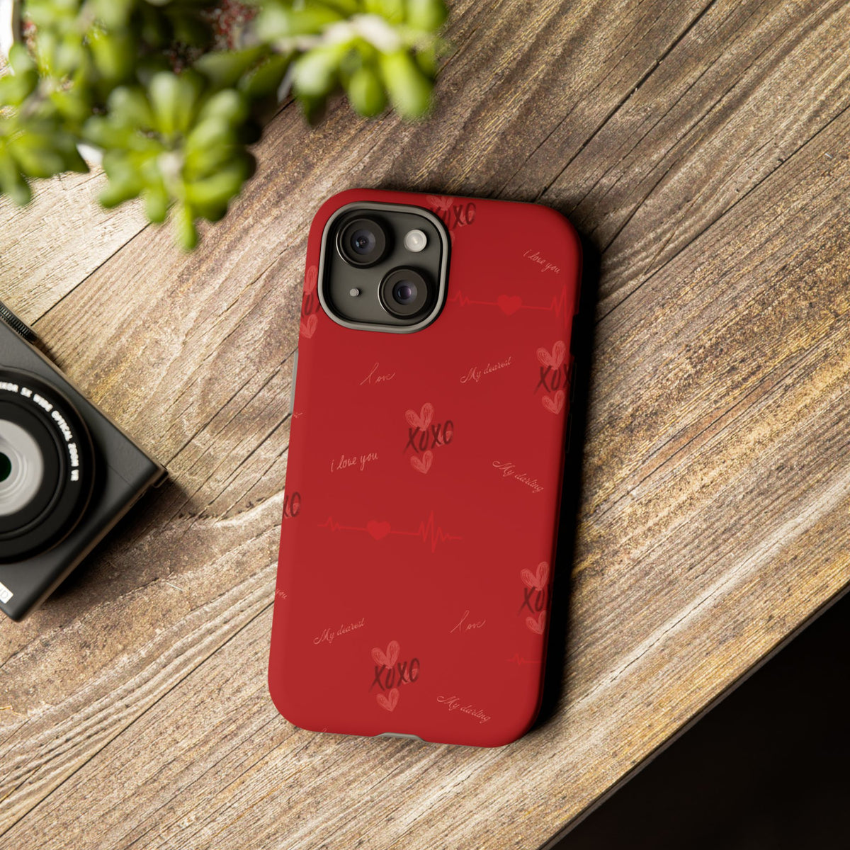 Red Heart Pattern Phone Case