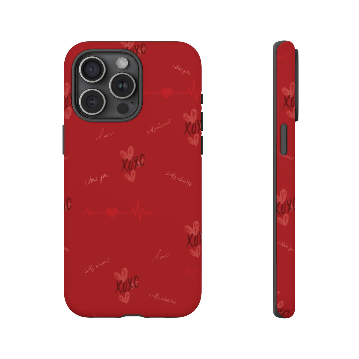 Red Heart Pattern Phone Case