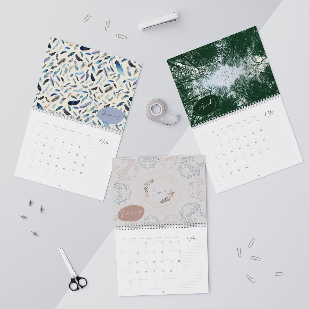 2027 Bethink Wall Calendar — Monthly Planner with Notes