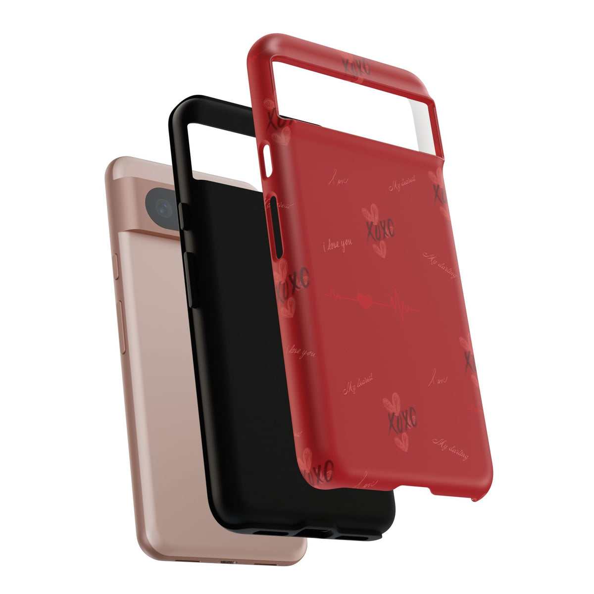 Red Heart Pattern Phone Case