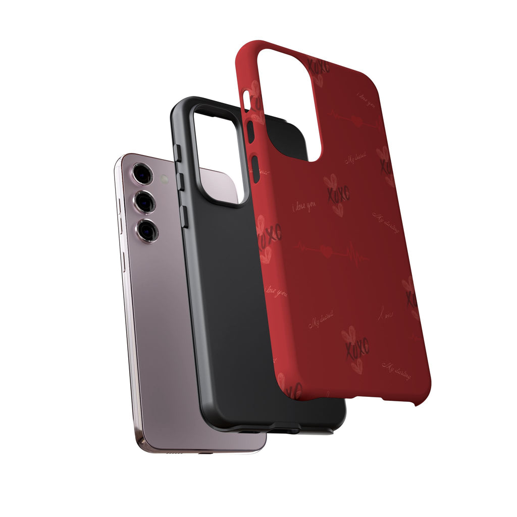 Red Heart Pattern Phone Case