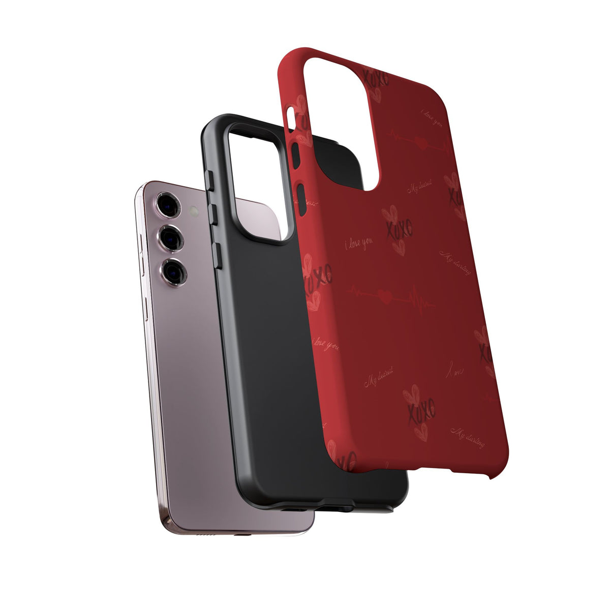 Red Heart Pattern Phone Case