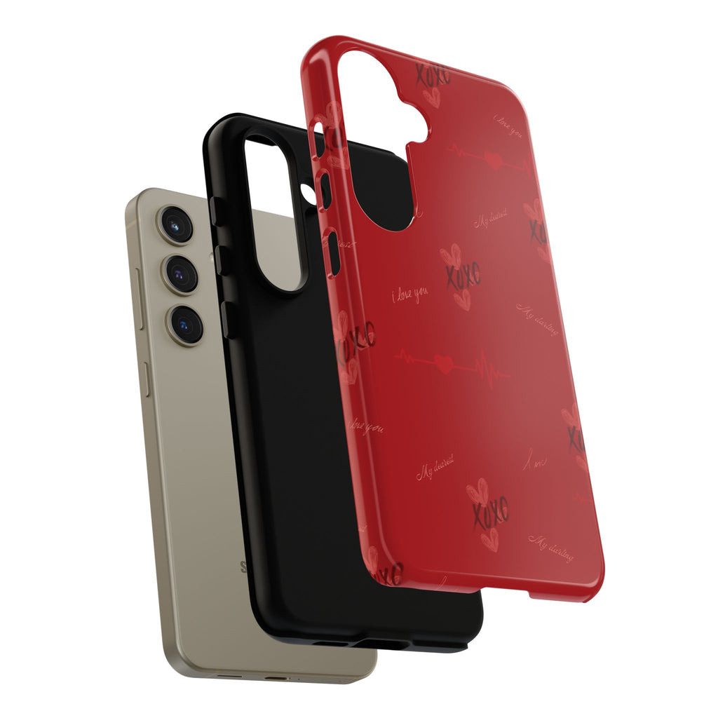 Red Heart Pattern Phone Case
