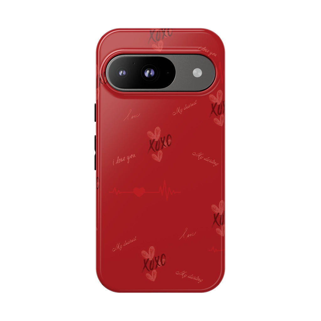 Red Heart Pattern Phone Case