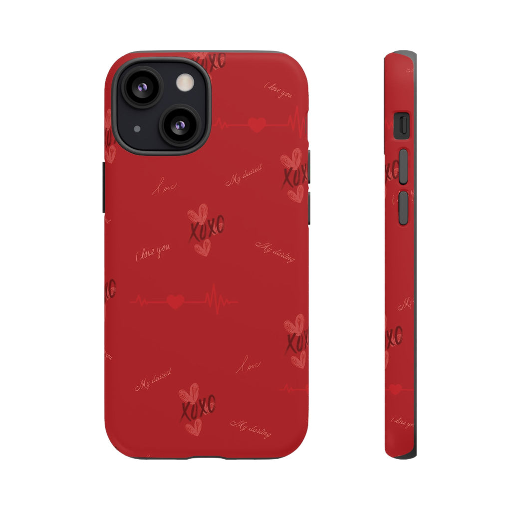 Red Heart Pattern Phone Case