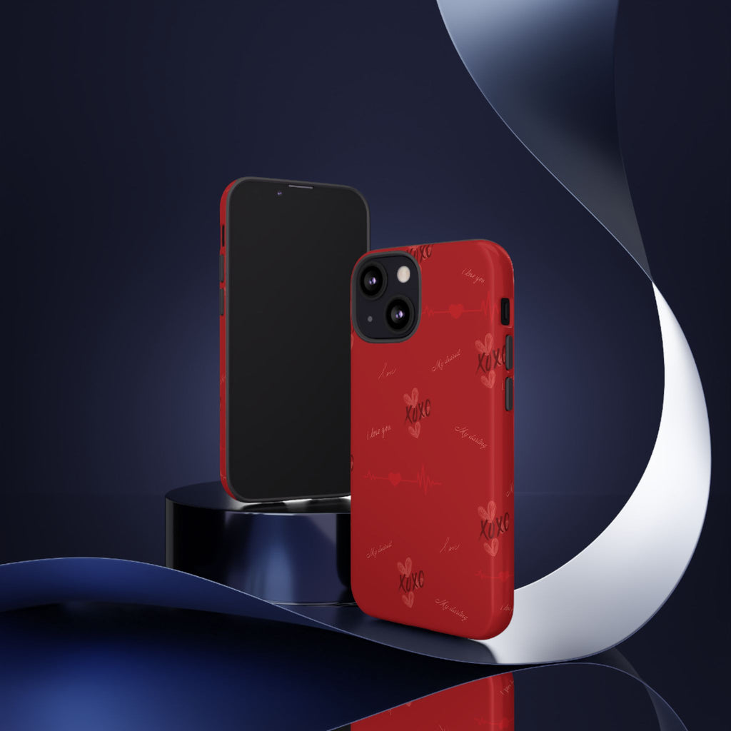 Red Heart Pattern Phone Case