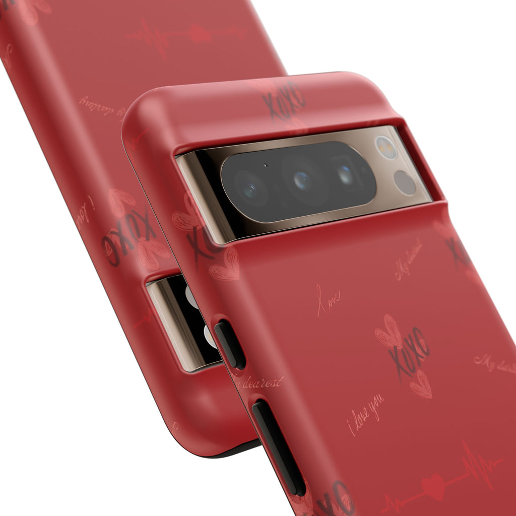 Red Heart Pattern Phone Case