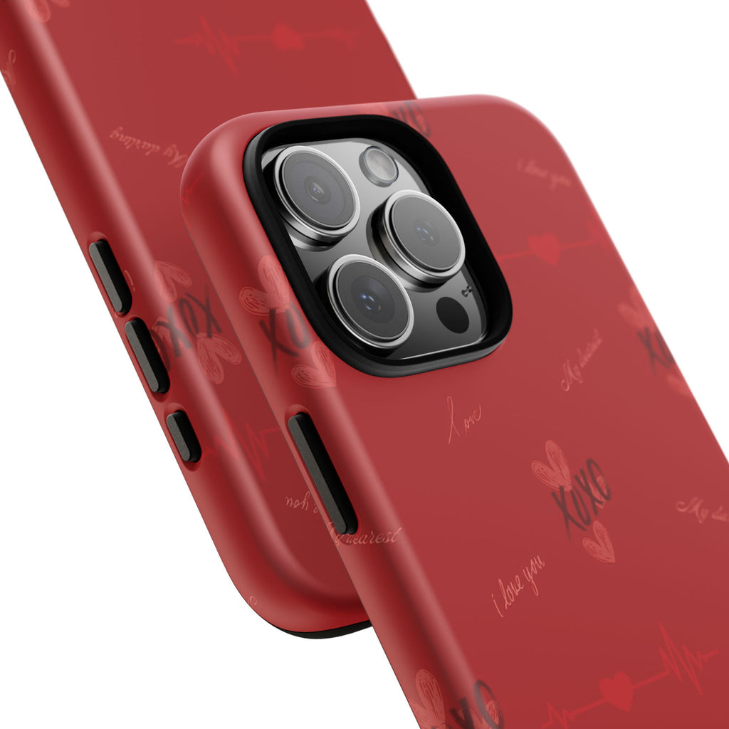 Red Heart Pattern Phone Case