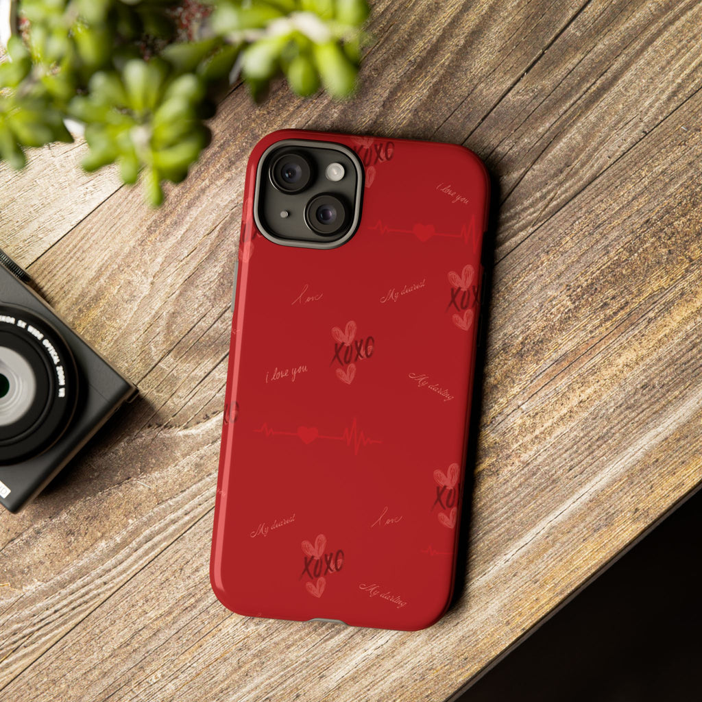 Red Heart Pattern Phone Case