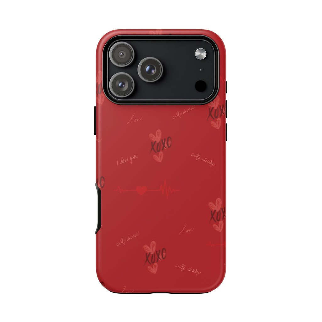 Red Heart Pattern Phone Case