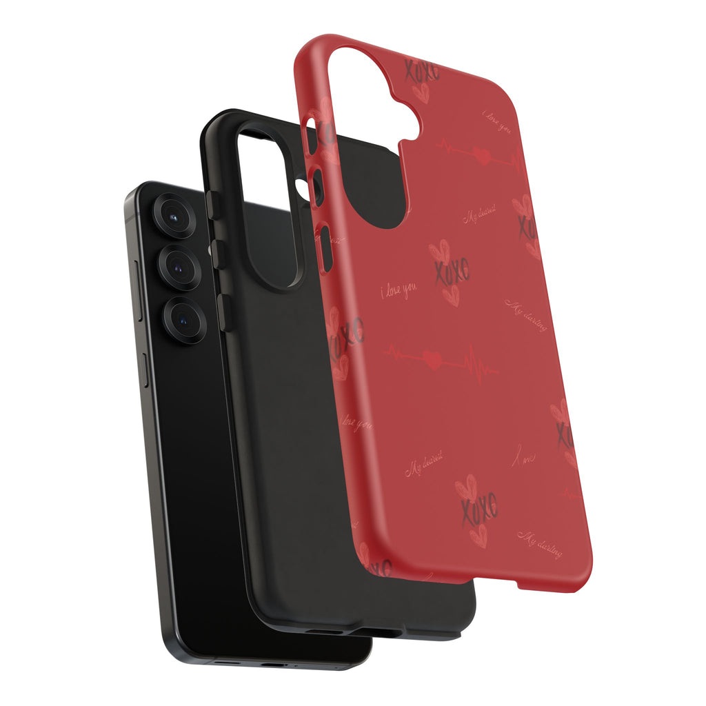 Red Heart Pattern Phone Case