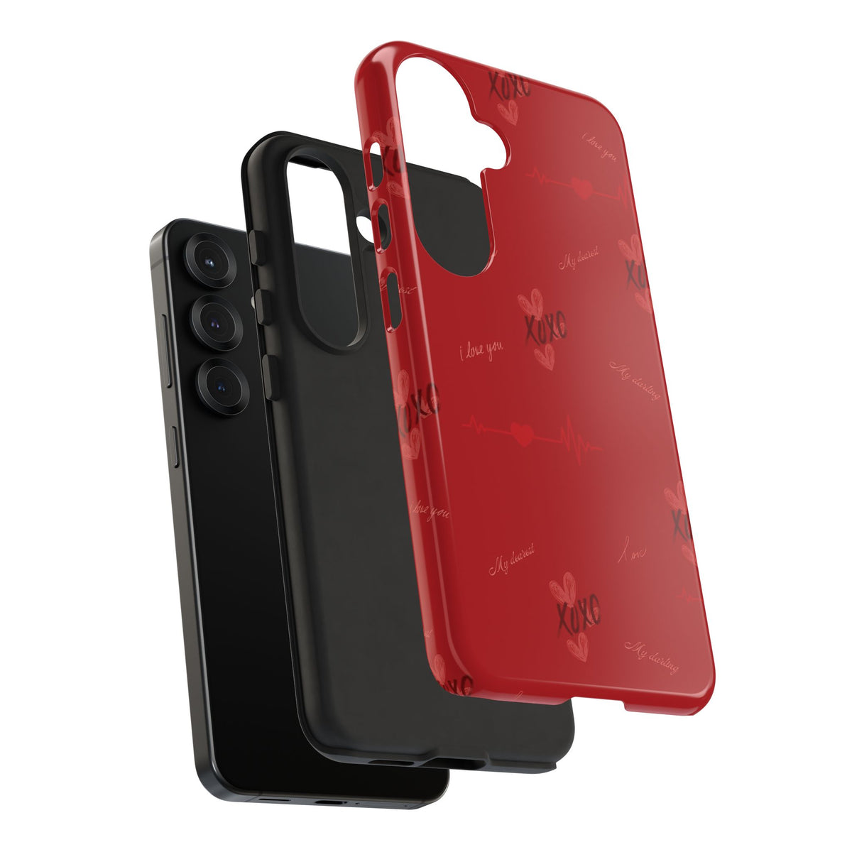 Red Heart Pattern Phone Case