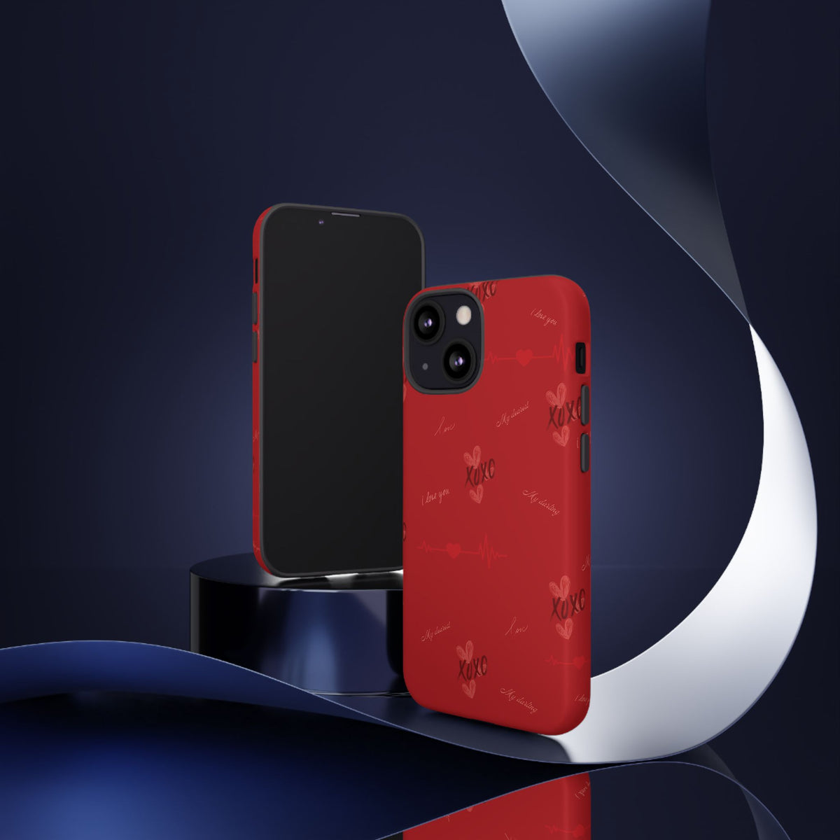Red Heart Pattern Phone Case