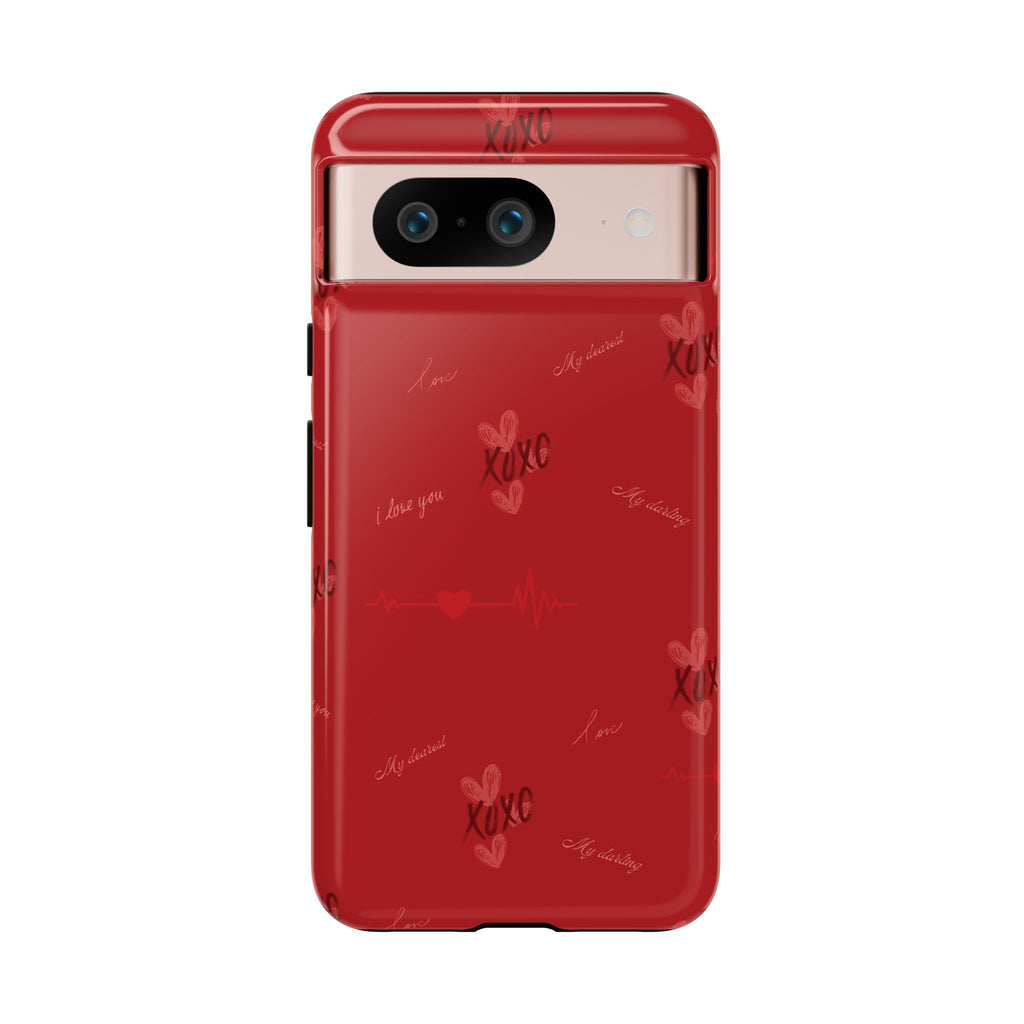 Red Heart Pattern Phone Case