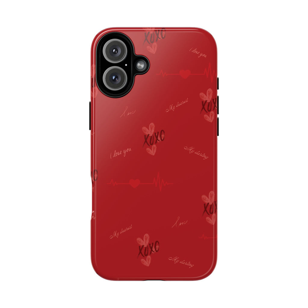 Red Heart Pattern Phone Case