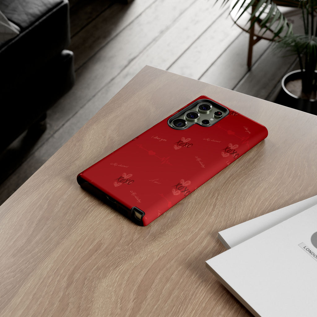 Red Heart Pattern Phone Case