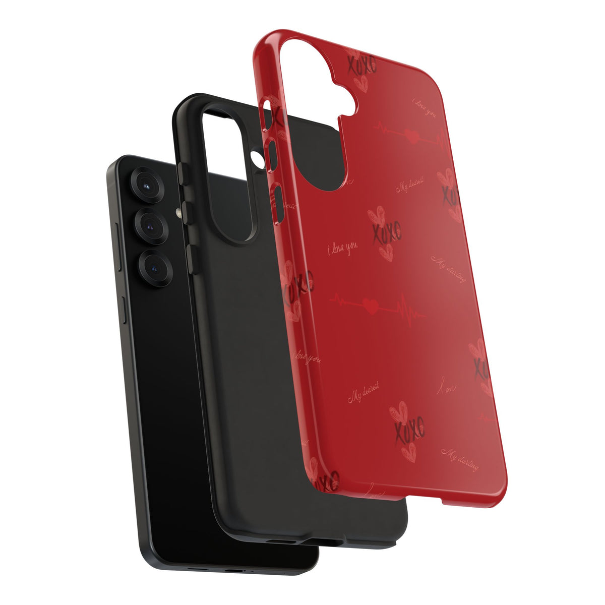 Red Heart Pattern Phone Case