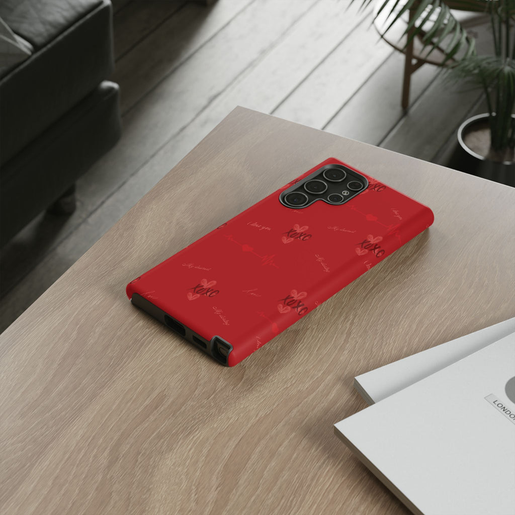 Red Heart Pattern Phone Case