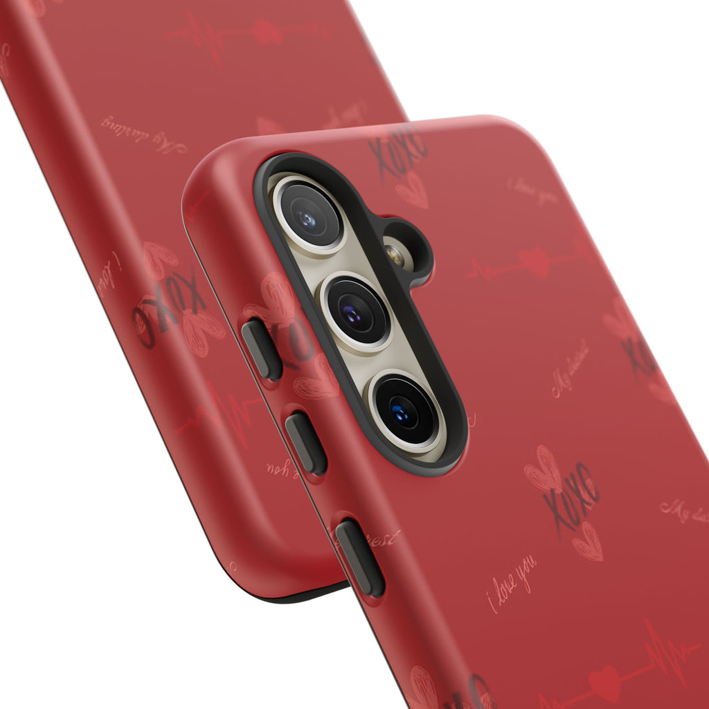 Red Heart Pattern Phone Case