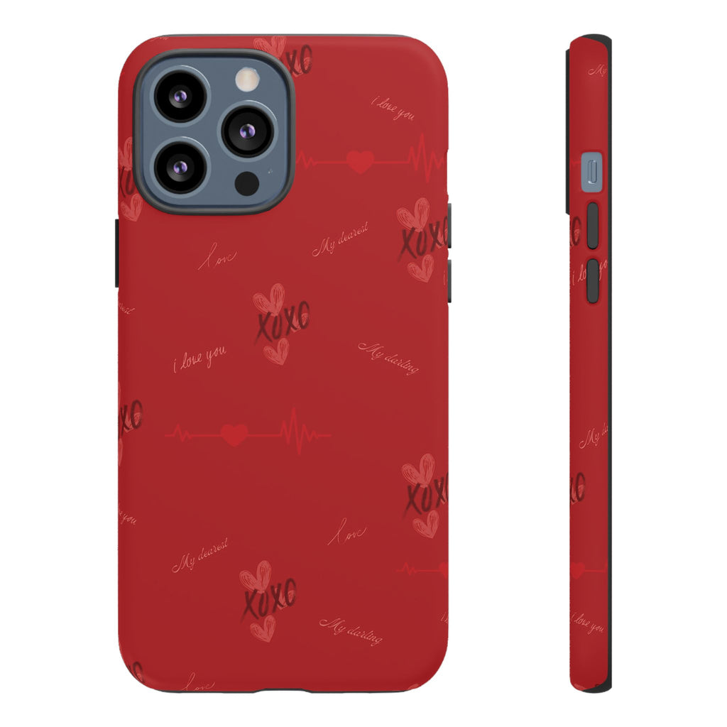Red Heart Pattern Phone Case