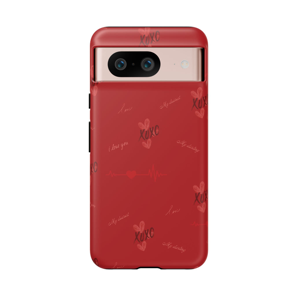 Red Heart Pattern Phone Case