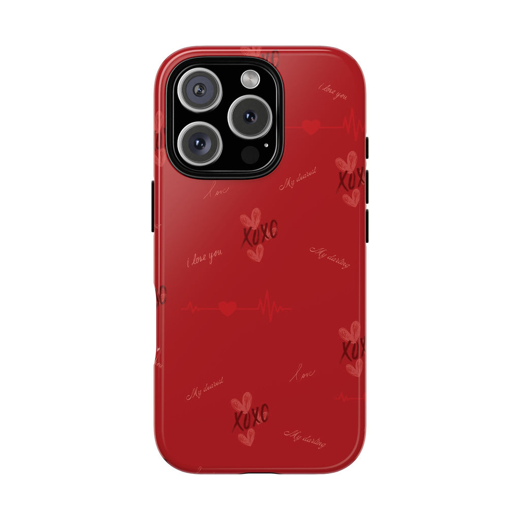 Red Heart Pattern Phone Case