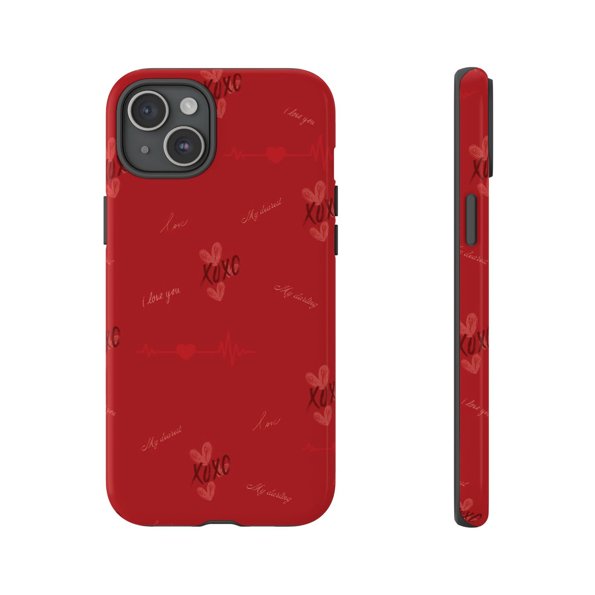 Red Heart Pattern Phone Case