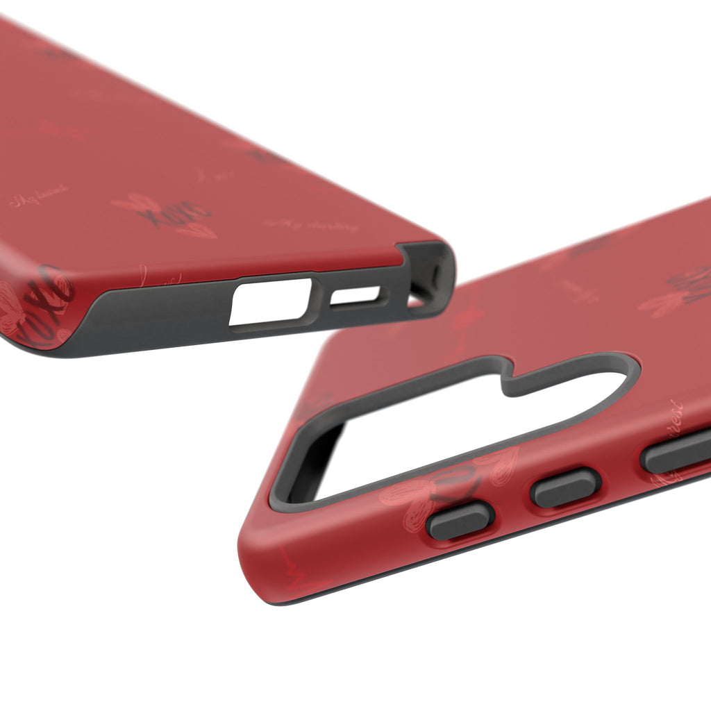 Red Heart Pattern Phone Case