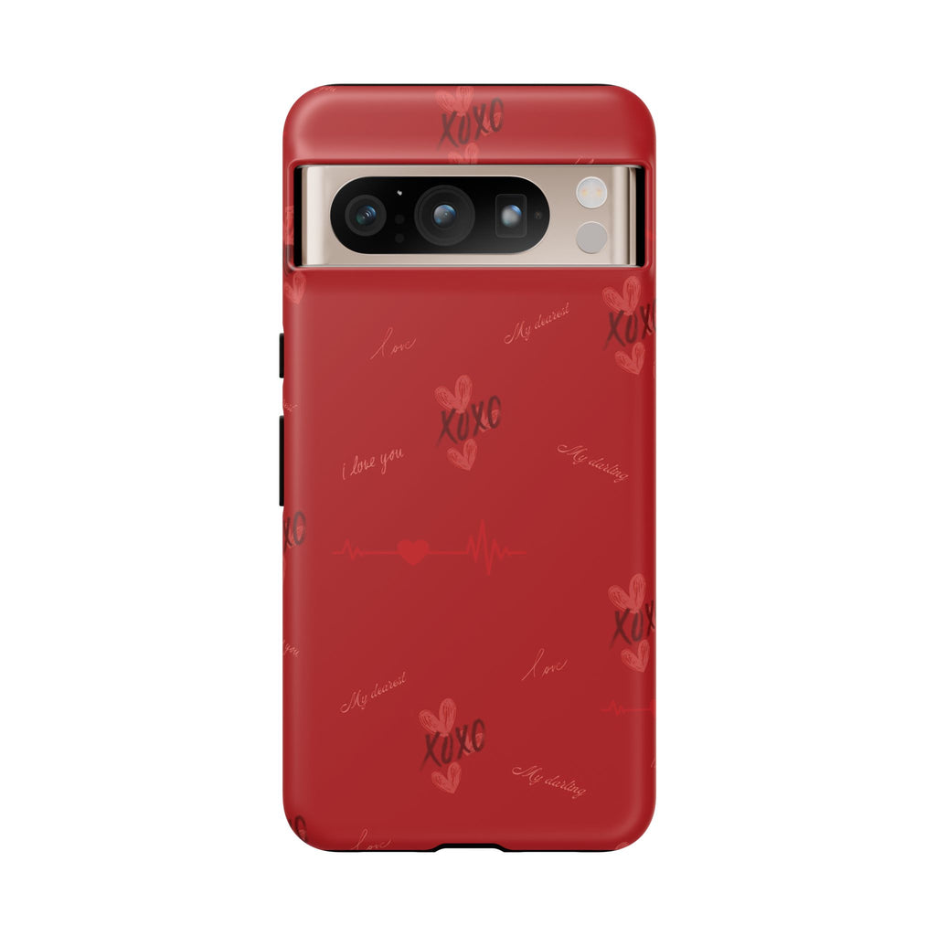 Red Heart Pattern Phone Case