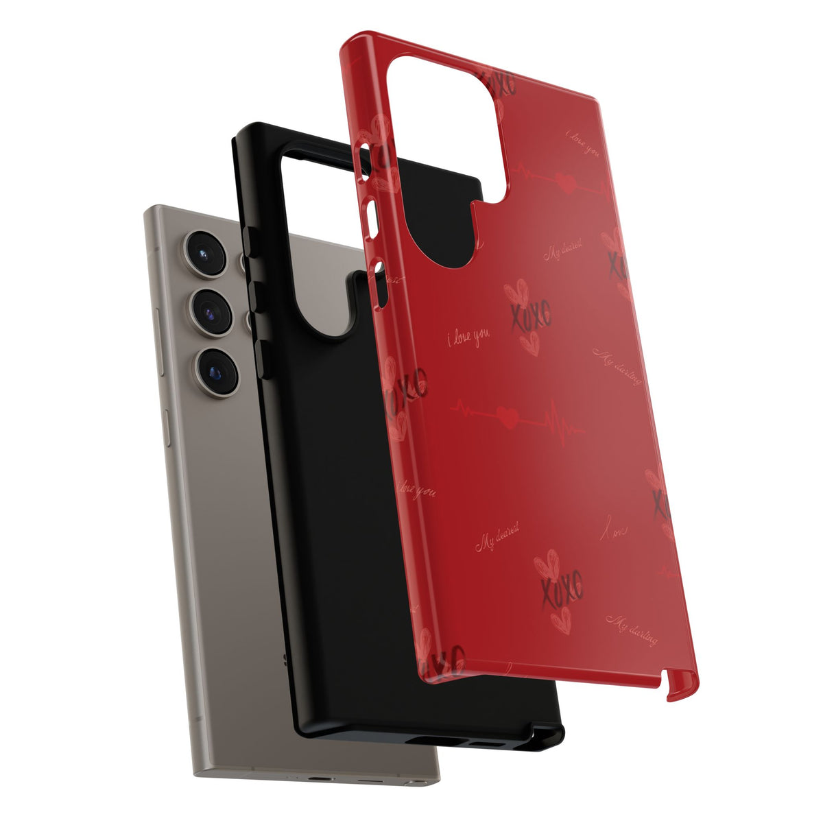 Red Heart Pattern Phone Case