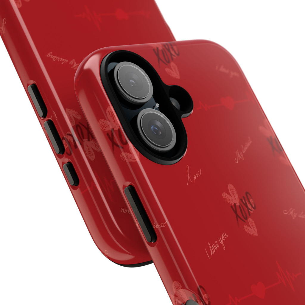 Red Heart Pattern Phone Case