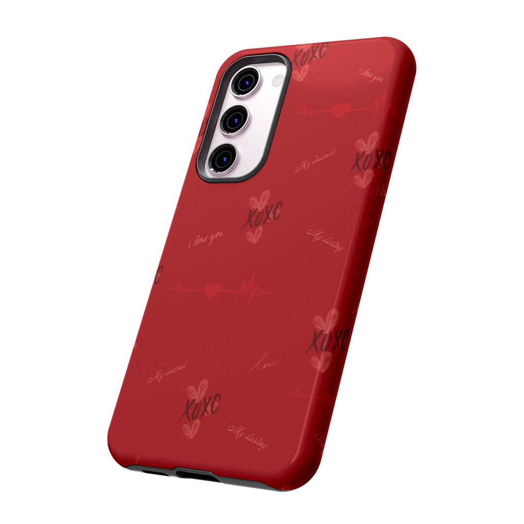 Red Heart Pattern Phone Case