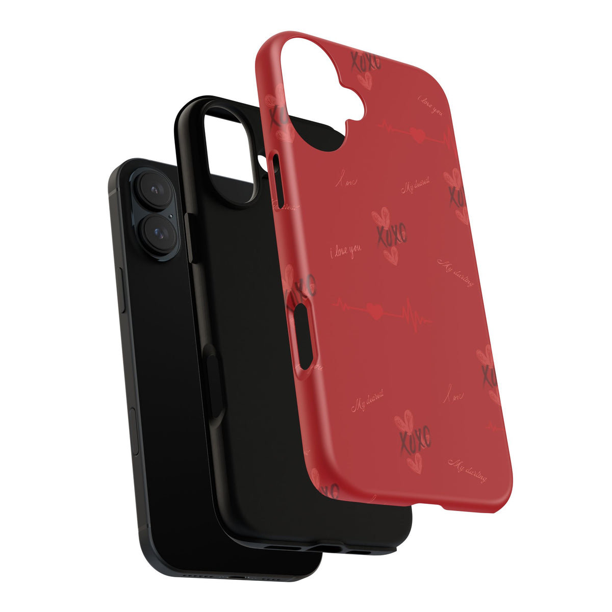Red Heart Pattern Phone Case