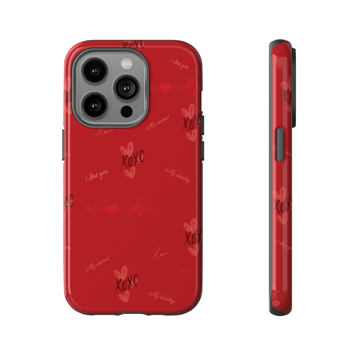 Red Heart Pattern Phone Case