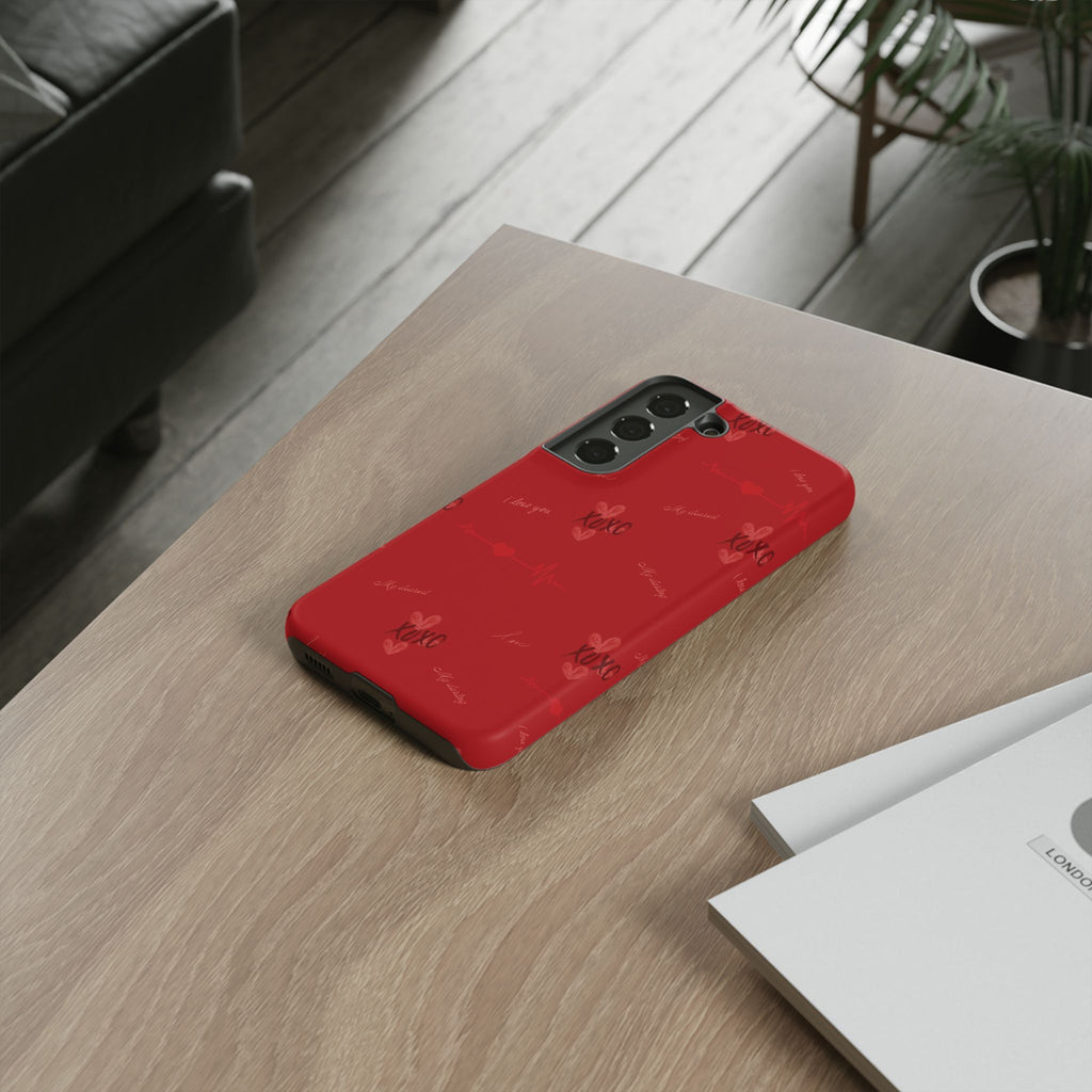 Red Heart Pattern Phone Case