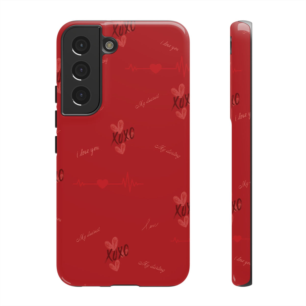 Red Heart Pattern Phone Case