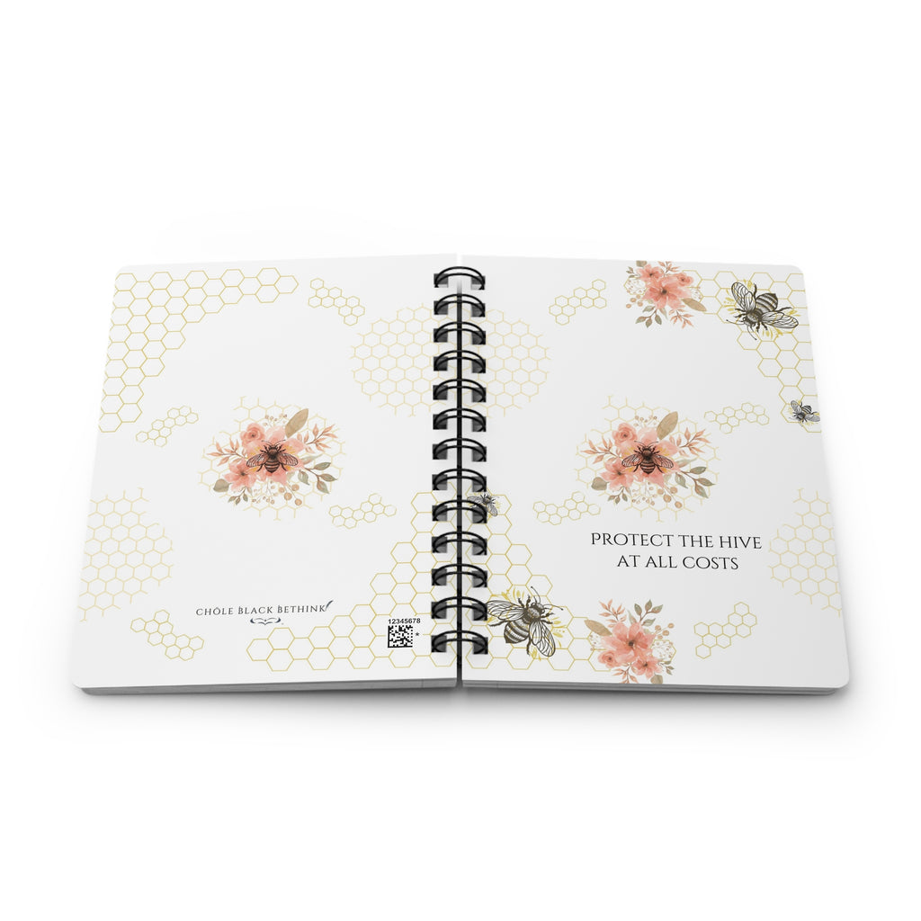Protect the Hive – Floral Honeycomb Spiral Journal