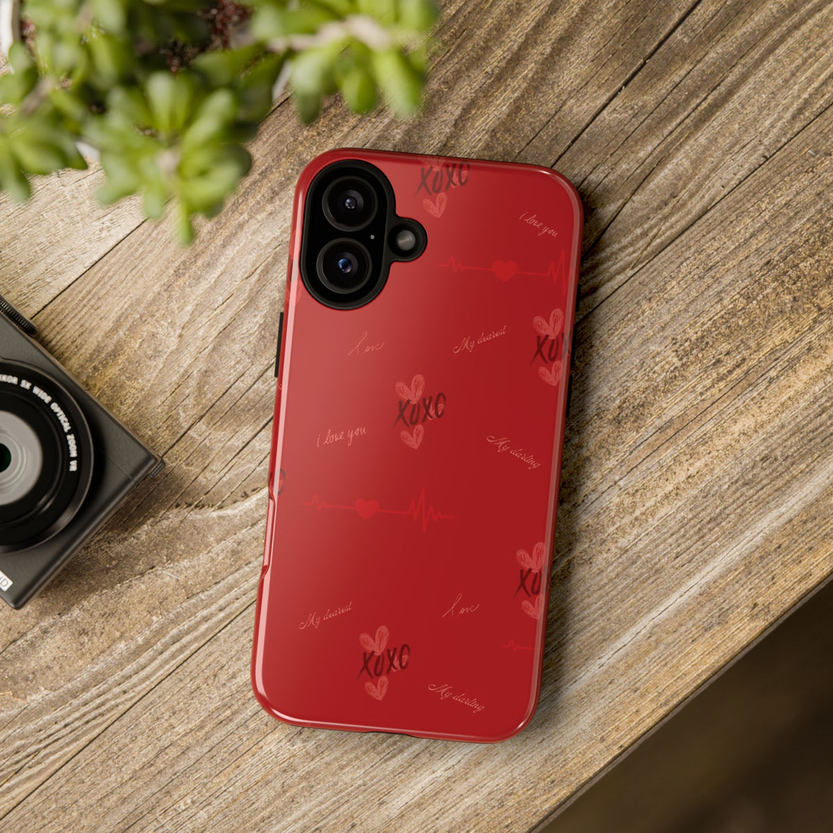 Red Heart Pattern Phone Case