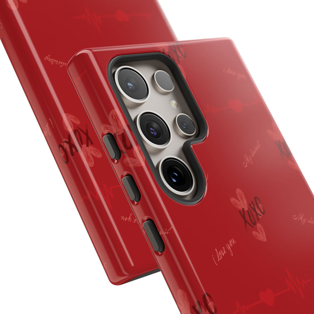 Red Heart Pattern Phone Case
