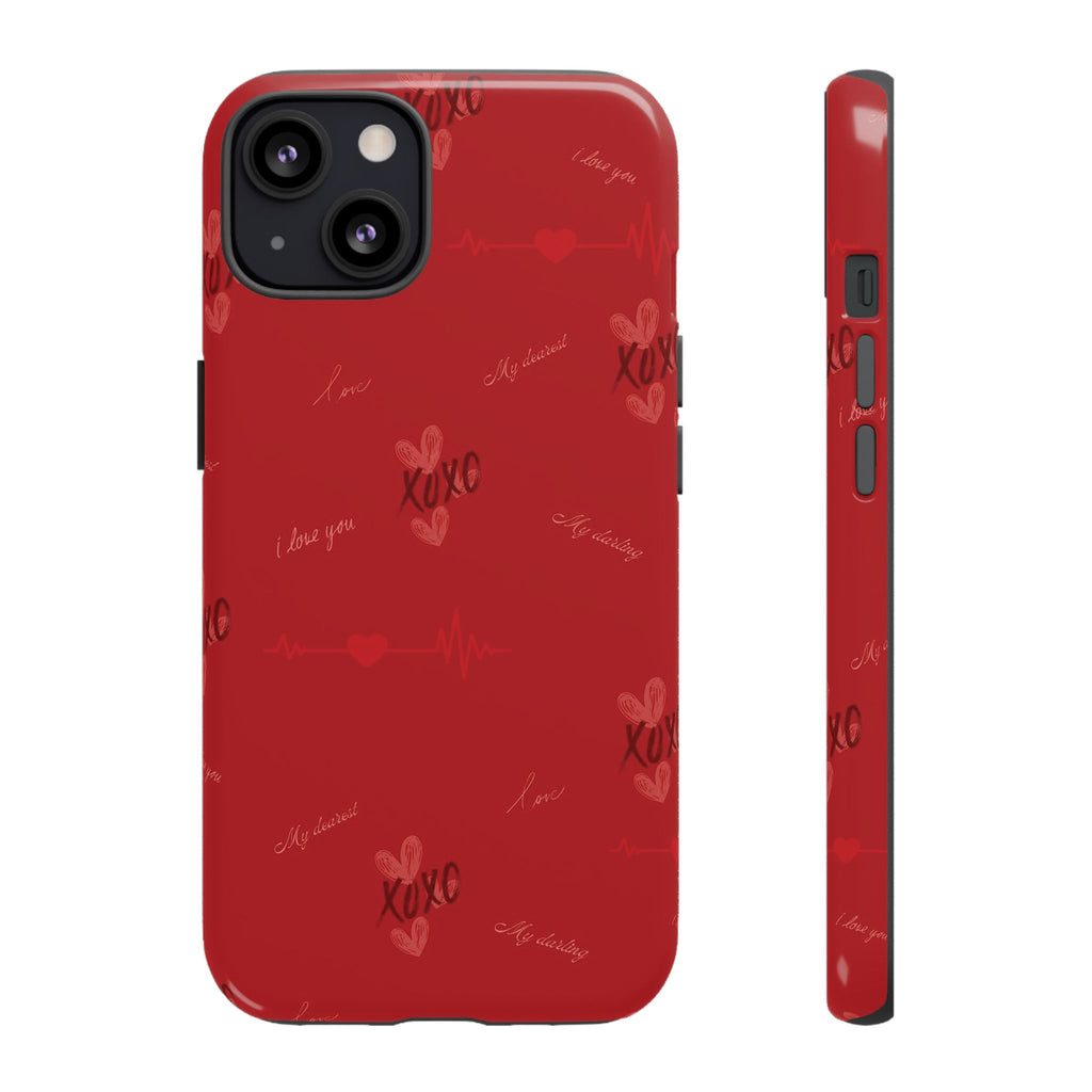 Red Heart Pattern Phone Case