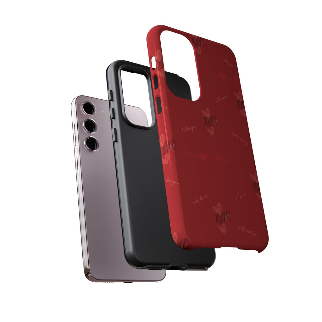 Red Heart Pattern Phone Case