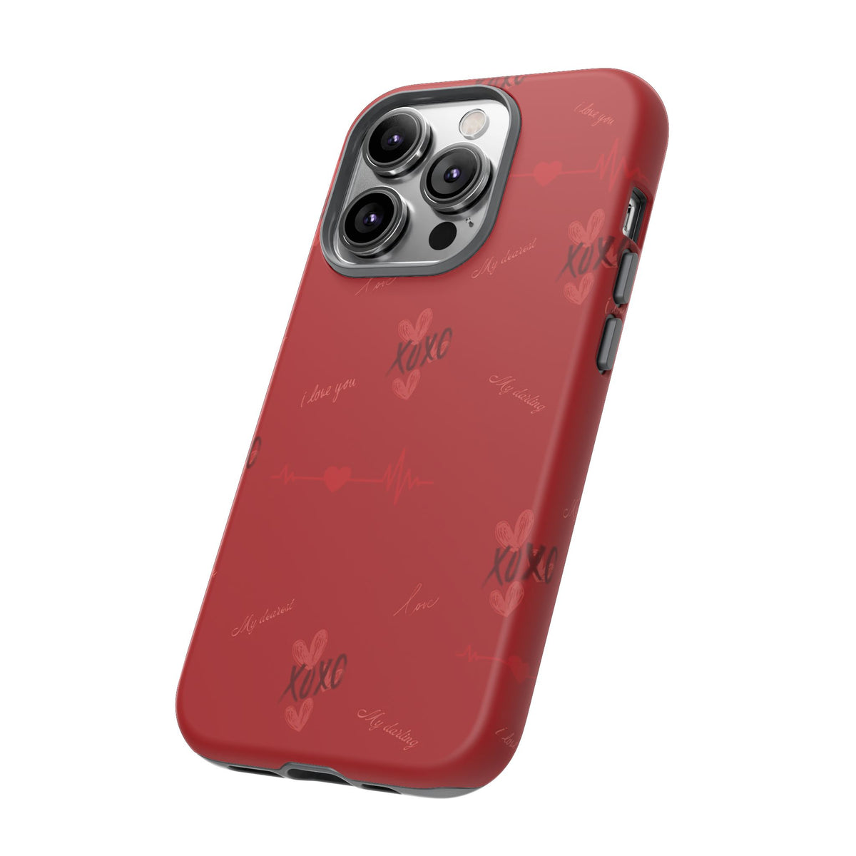 Red Heart Pattern Phone Case