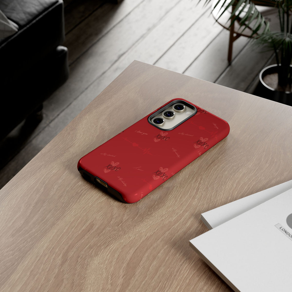 Red Heart Pattern Phone Case