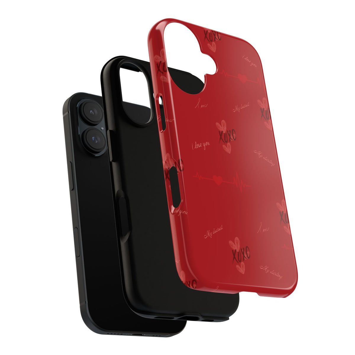 Red Heart Pattern Phone Case
