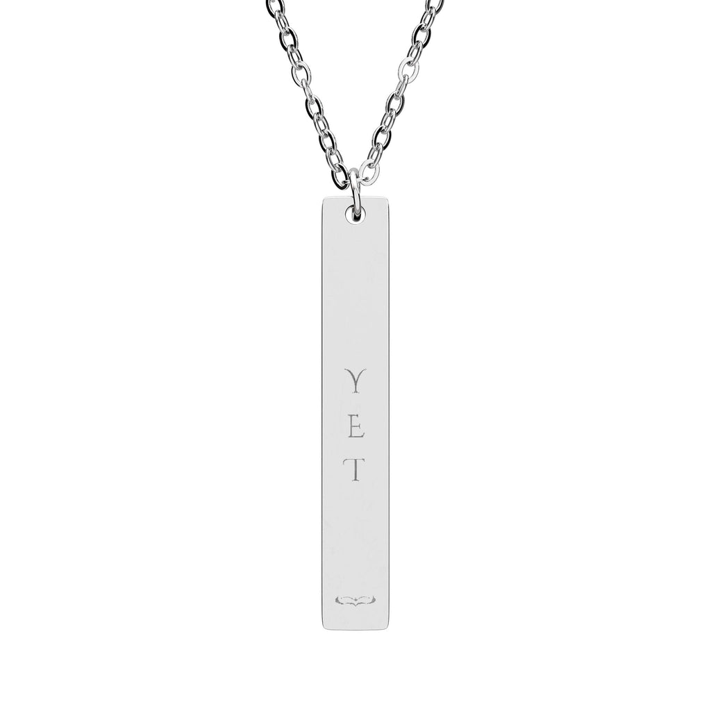 YET Engraved Vertical Bar Necklace
