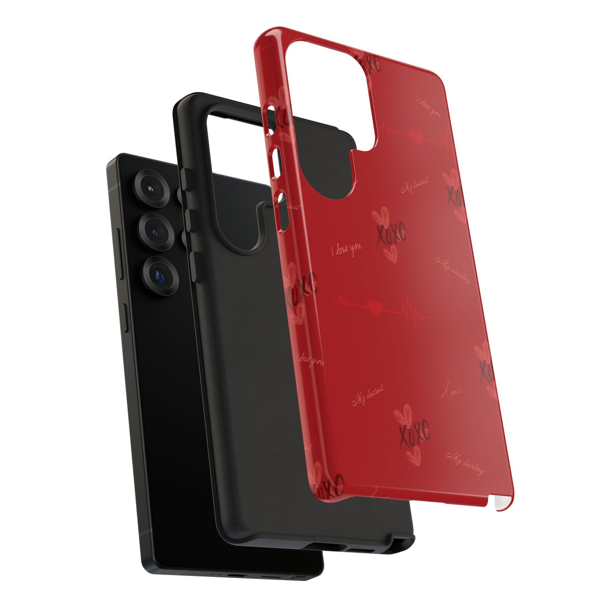 Red Heart Pattern Phone Case