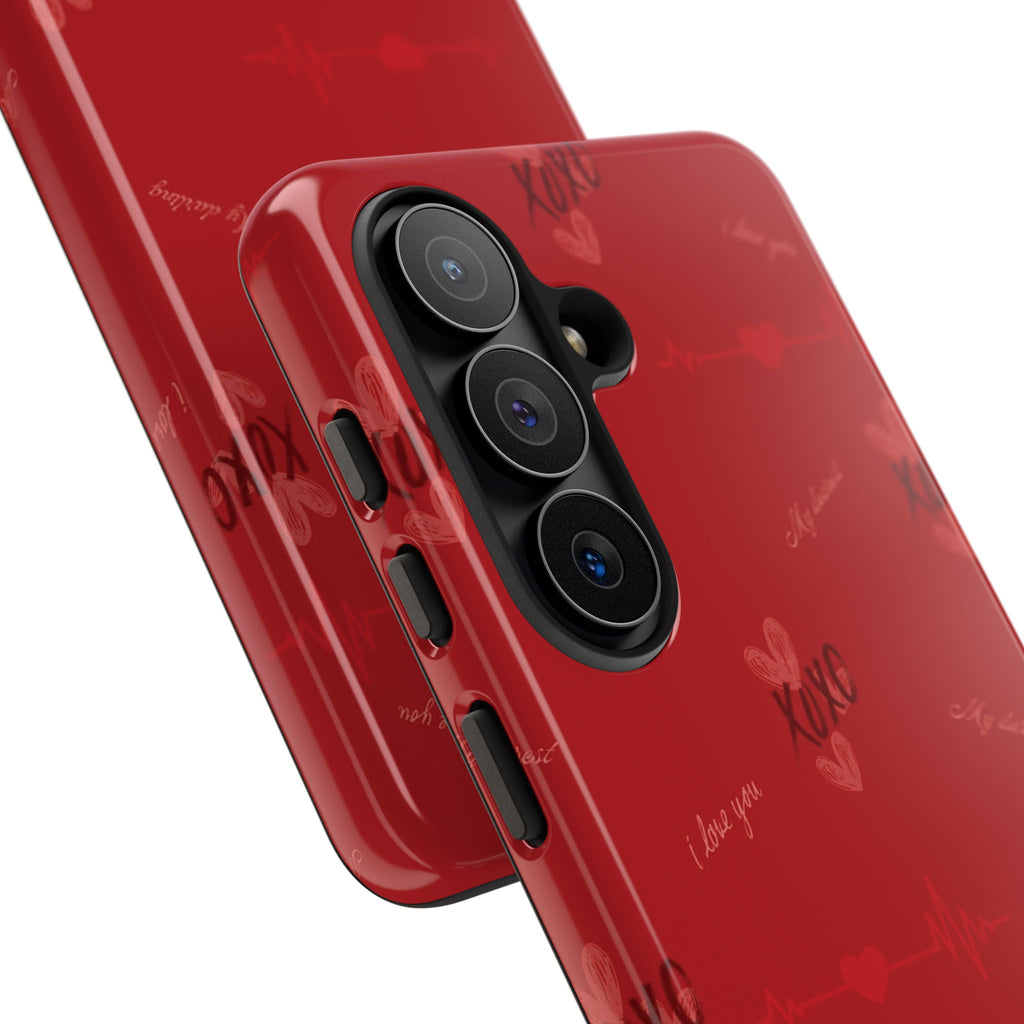 Red Heart Pattern Phone Case