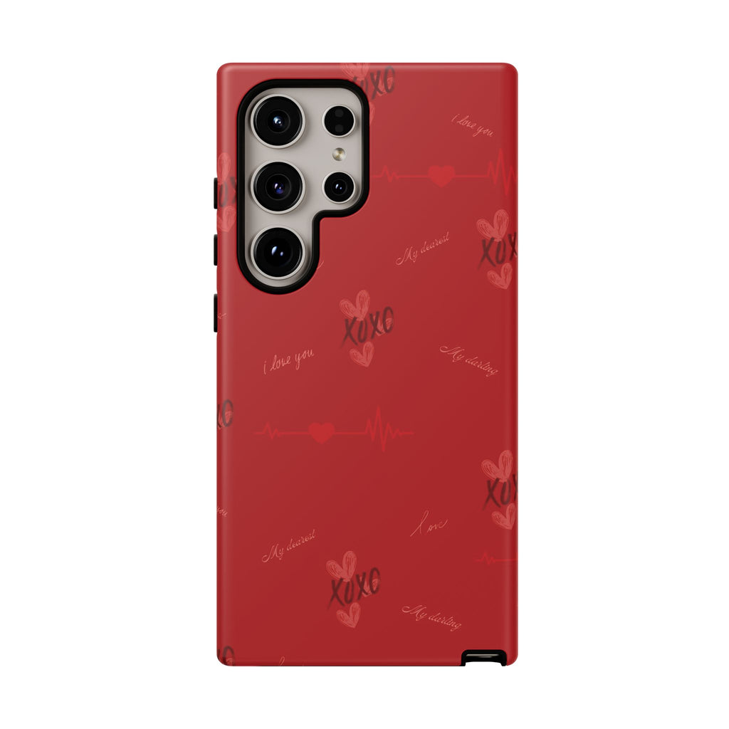 Red Heart Pattern Phone Case