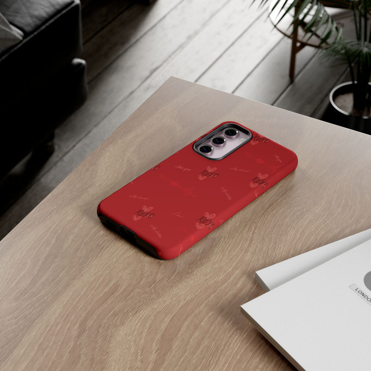 Red Heart Pattern Phone Case